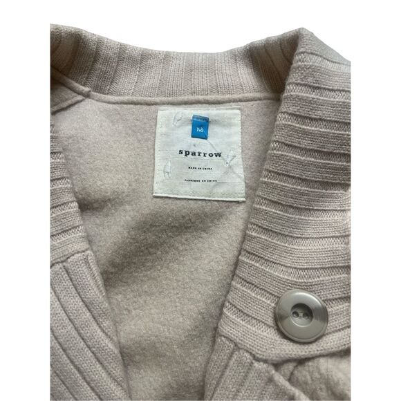 Anthropologie boiled wool sweater by Sparrow Konnichiwa cream color sz medium - Picture 5 of 5